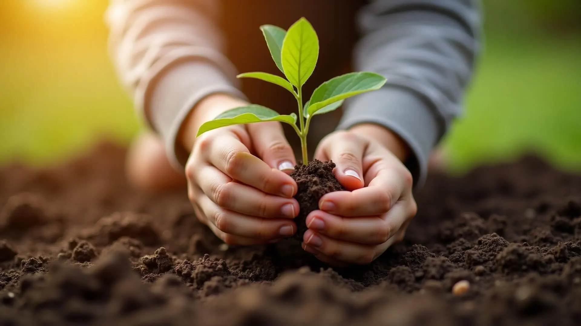 Child planting a seedling — Spectrum Roots autism therapy and EIDBI services in Golden Valley, MN